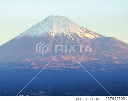 Mount Fuji as seen from Tagonoura Port in the early morning (Fuji City, Shizuoka Prefecture) Mount Fuji as seen from Tagonoura Port in the early morning (Fuji City, Shizuoka Prefecture) 137992505