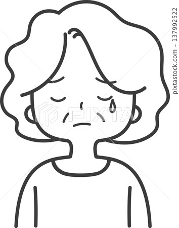 圖:一位面露悲傷表情的哭泣老婦人。 圖:一位面露悲傷表情的哭泣老婦人。 137992522
