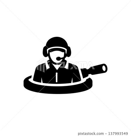 Armored Tank Commander Communication Icon Armored Tank Commander Communication Icon 137993549
