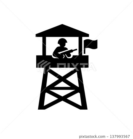 Perimeter Security Guard Tower Icon Perimeter Security Guard Tower Icon 137993567
