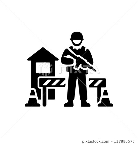 Military Checkpoint Security Icon Military Checkpoint Security Icon 137993575