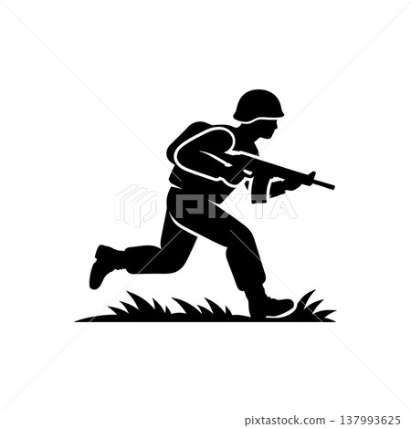 Infantry Soldier Assault Run Icon 137993625
