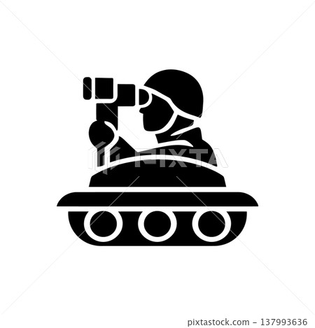 Armored Tank Commander Surveillance Icon Armored Tank Commander Surveillance Icon 137993636