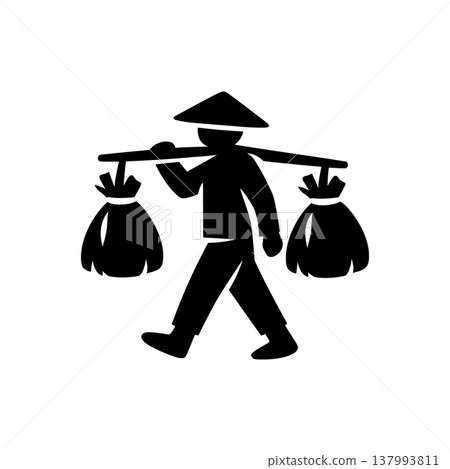Traditional Labor Cargo Carrier Icon Traditional Labor Cargo Carrier Icon 137993811
