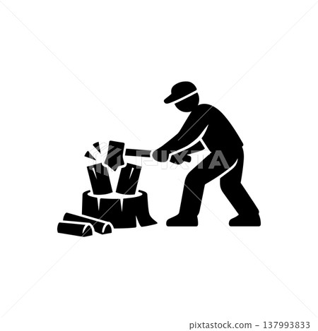 Wood Chopping and Preparation Icon 137993833