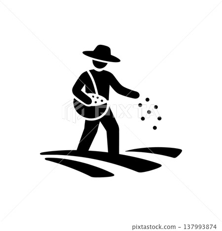 Manual Sowing Process Farm Icon Manual Sowing Process Farm Icon 137993874
