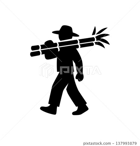 Harvested Sugarcane Transport Farmer Icon Harvested Sugarcane Transport Farmer Icon 137993879
