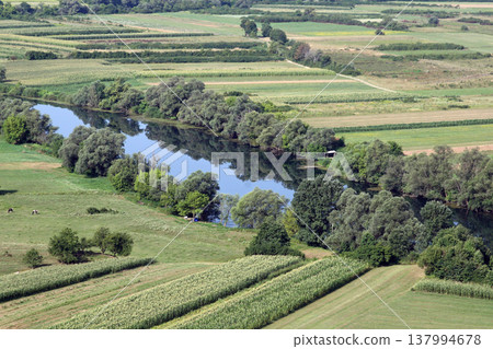Beautiful landscape of river Kupa in Sisljavic, Croatia Beautiful landscape of river Kupa in Sisljavic, Croatia 137994678