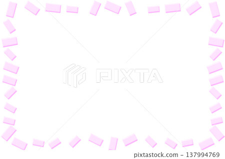 Blue frame with pink block candy waffles blocks by side Blue frame with pink block candy waffles blocks by side 137994769