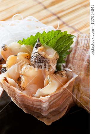 Live whelk sashimi Live whelk sashimi 137994845