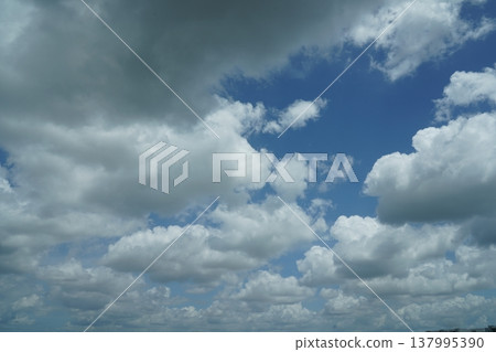 Blue Sky with Cumulus Clouds Day Time Scenery 137995390