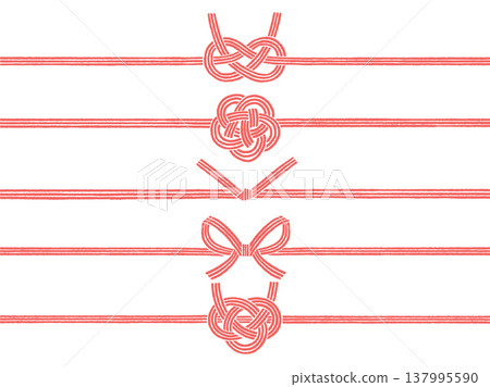 Hand-drawn Mizuhiki Illustration Set 137995590