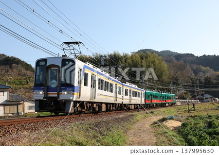 Nankai Electric Railway 2000 series with "Goodbye Tenku" headmark 137995630