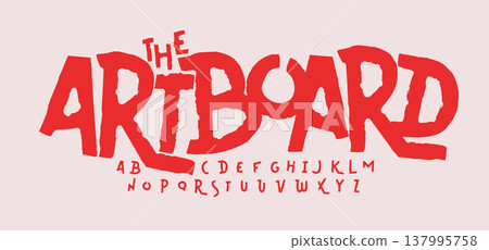Artistic playful font alphabet set, rough hand drawn cartoon comic letters. Distressed rough typeface for poster, logo, headline, lettering, music cover. Urban art typography. Vector Typeset Artistic playful font alphabet set, rough hand drawn cartoon comic letters. Distressed rough typeface for poster, logo, headline, lettering, music cover. Urban art typography. Vector Typeset 137995758
