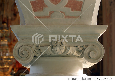 Column, stucco in the church of St. Catherine in Zagreb Column, stucco in the church of St. Catherine in Zagreb 137995802