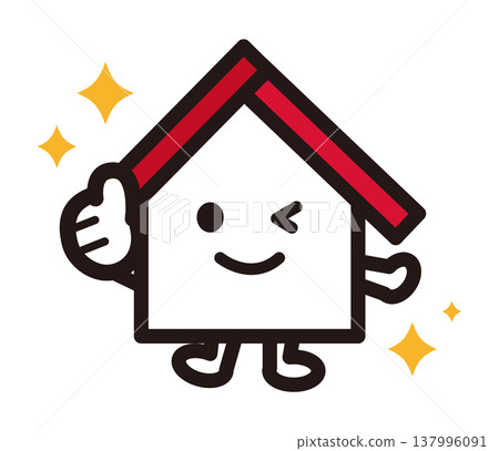 An illustration of a house character giving a thumbs-up. An illustration of a house character giving a thumbs-up. 137996091