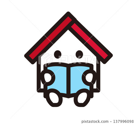 An illustration of a character from a house reading a book. An illustration of a character from a house reading a book. 137996098