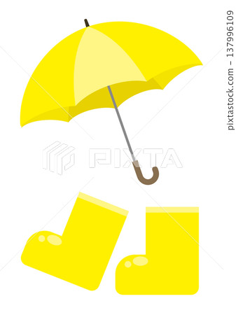 雨傘與雨靴插圖集 137996109