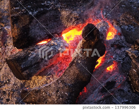 Burning bonfire Burning bonfire 137996306