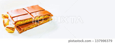 Dubai chocolate is a trendy chocolate. [Image of Dubai chocolate] 137996379
