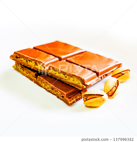 Dubai chocolate is a trendy chocolate. [Image of Dubai chocolate] 137996382