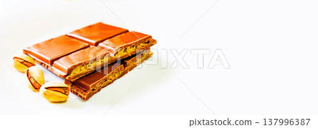 Dubai chocolate is a trendy chocolate. [Image of Dubai chocolate] 137996387