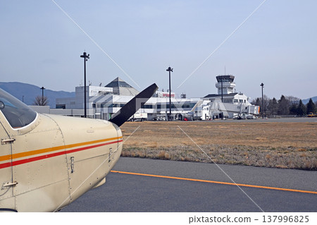 Shinshu Matsumoto Airport and a small private aircraft 137996825