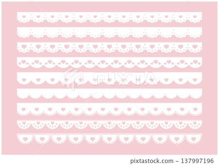 Cute heart lace line material - Heart lace vector illustration s Cute heart lace line material - Heart lace vector illustration s 137997196