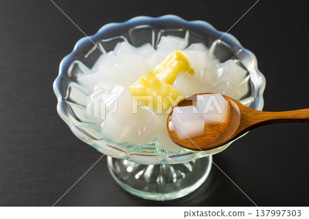 Nata de coco with pineapple 137997303