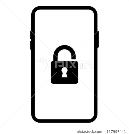 Smartphone and unlocked key security icon Smartphone and unlocked key security icon 137997441