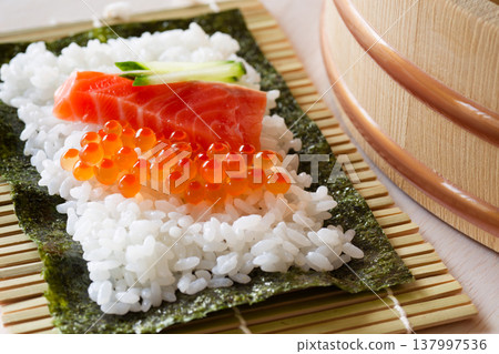 Hand rolled sushi Hand rolled sushi 137997536