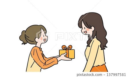 女兒送給媽媽母親節禮物。 女兒送給媽媽母親節禮物。 137997581