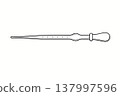 滴管（駒込吸管/移液器）的簡單線條圖。 137997596