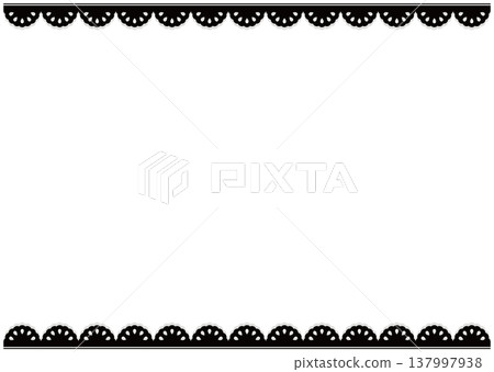 Cute black lace background frame material. Cute lace vector illustration. 137997938