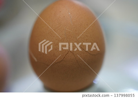 Cracked Egg Close Up Shot 137998055