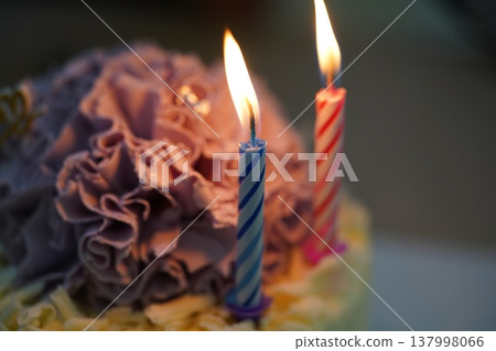 Birthday Cake with Candles Celebration Occasion 137998066