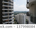 Cityscape from Balcony High Rise Buildings Urban Living 137998084