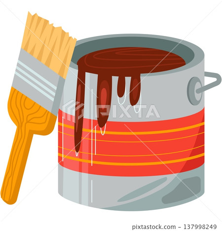 Paints in metal canister vector icon isolated 137998249