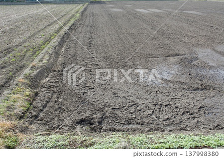 Rice field soil making Rice field soil making 137998380