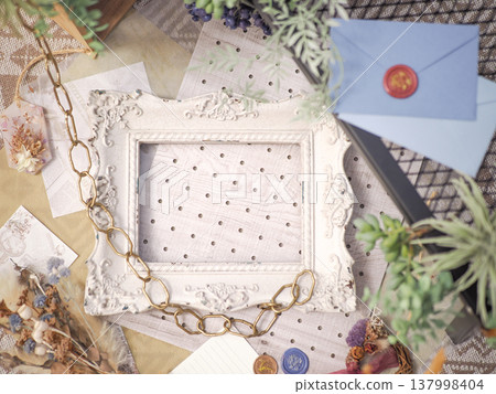 Background material decorated with miscellaneous goods Background material decorated with miscellaneous goods 137998404