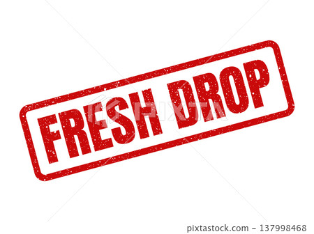 Grungy red vector stamp showcasing the phrase FRESH DROP in bold ideal for new product announcements Grungy red vector stamp showcasing the phrase FRESH DROP in bold ideal for new product announcements 137998468