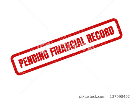 Grungy rubber stamp illustration signifying an entry or statement awaiting processing in an accounting system 137998492