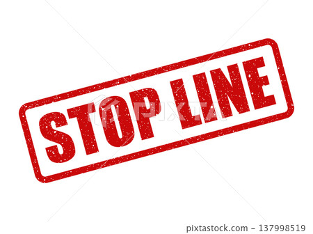 Grungy rubber stamp vector with text marking a designated boundary where stopping is required Grungy rubber stamp vector with text marking a designated boundary where stopping is required 137998519