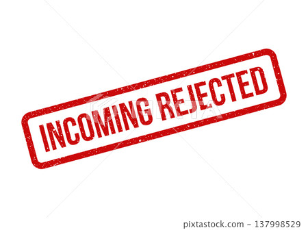 Grungy stamp impression showing an item was received but failed inspection and was rejected 137998529