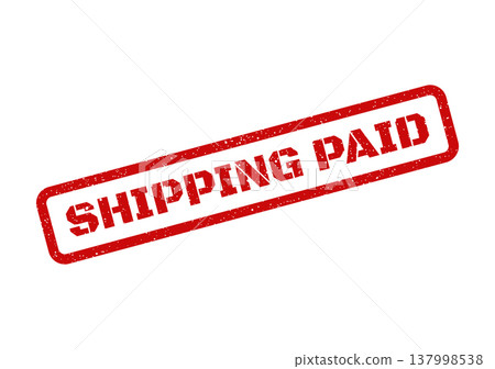 Rectangular grunge effect rubber stamp confirming that delivery costs for a package have been covered Rectangular grunge effect rubber stamp confirming that delivery costs for a package have been covered 137998538