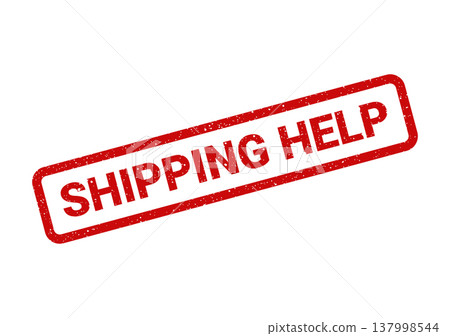 Rectangular grunge effect rubber stamp indicating customer service support for package delivery assistance 137998544