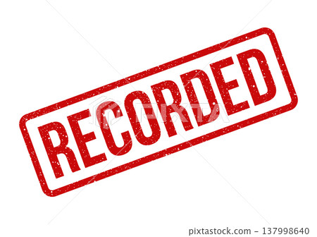 Official confirmation stamp indicating successful logging of data or event entry into a formal system Official confirmation stamp indicating successful logging of data or event entry into a formal system 137998640
