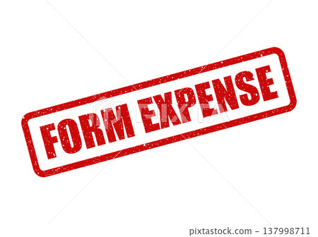 Official grunge textured rubber stamp displaying the FORM EXPENSE message for financial record keeping 137998711