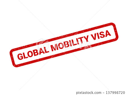 Official looking distressed rubber stamp presenting a message about international travel or mobility visas 137998720
