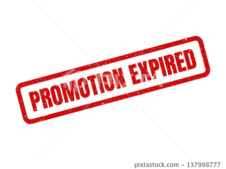 Official red distressed stamp showing Promotion Expired text, perfect for notifying time sensitive offers have ended Official red distressed stamp showing Promotion Expired text, perfect for notifying time sensitive offers have ended 137998777